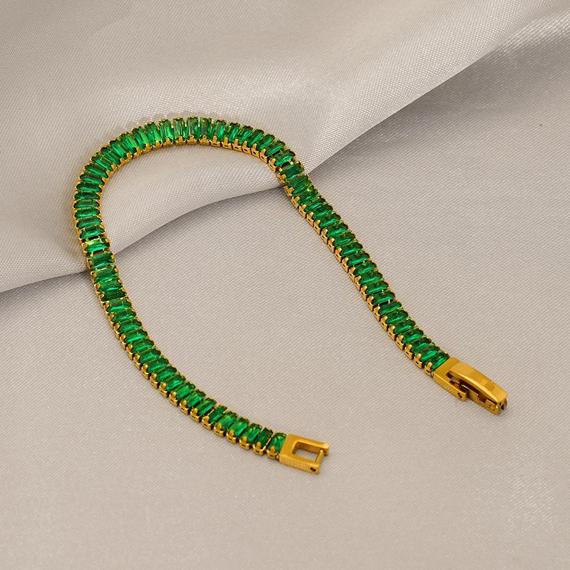 Green Tennis Bracelet