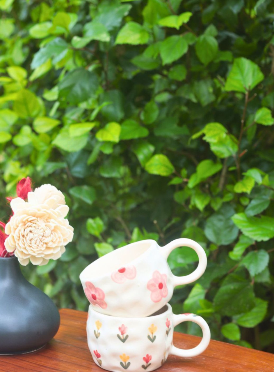 Flower Mugs ( Set of 2)