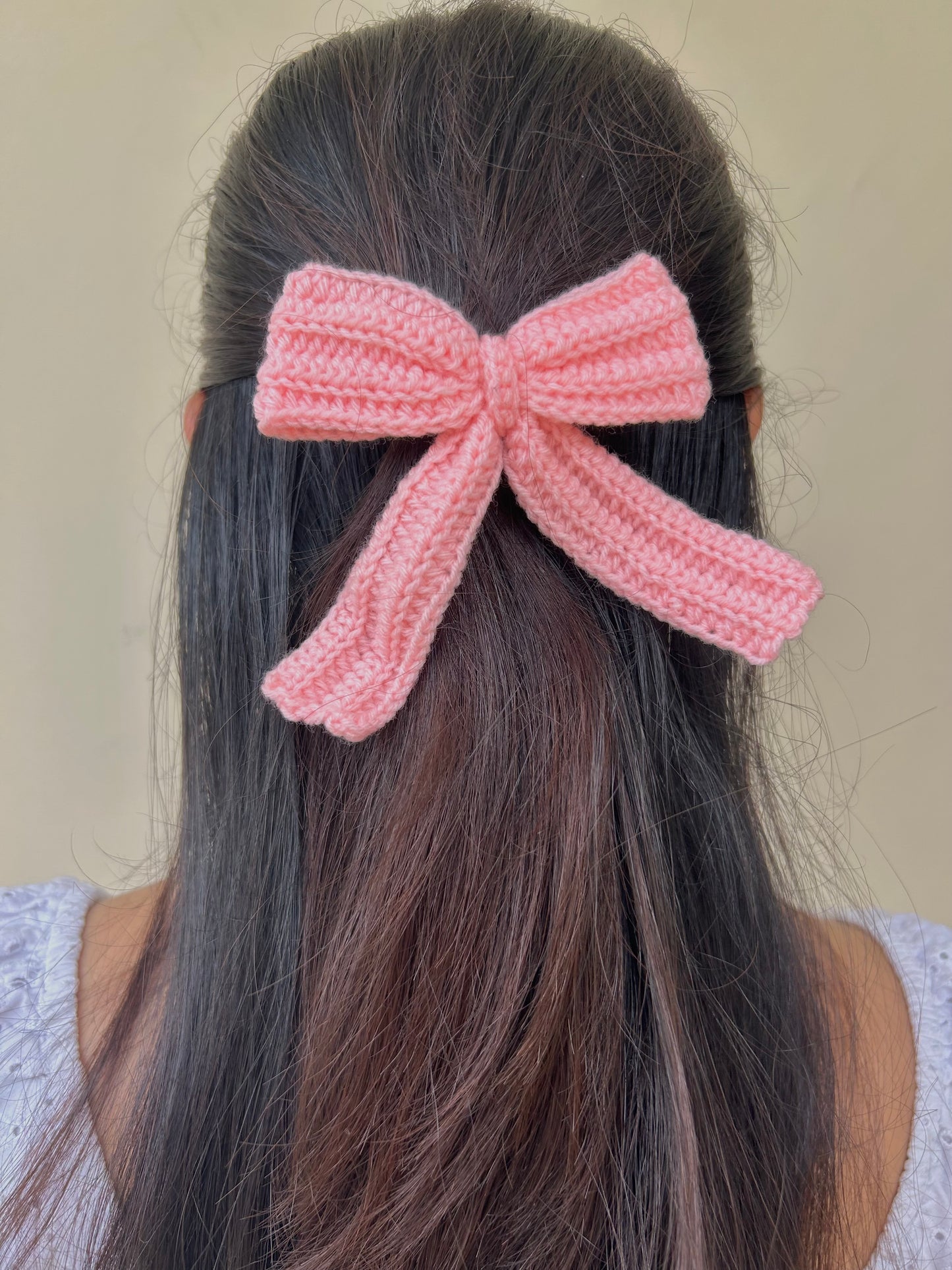Pink Big Bow Hair Tie