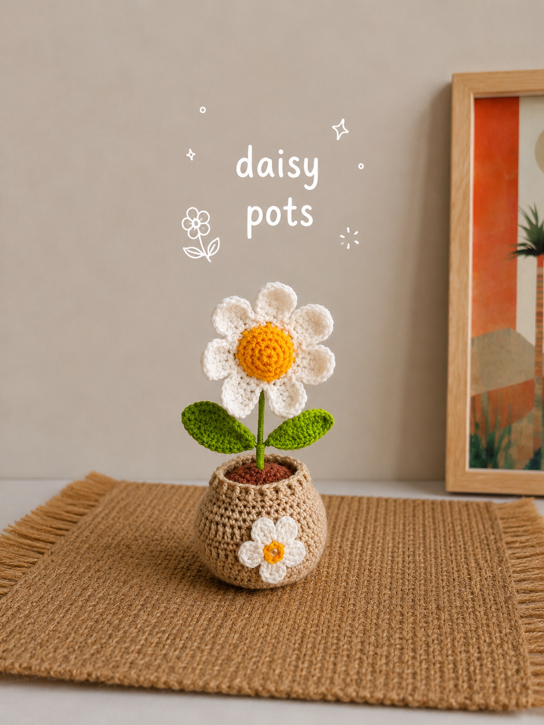 Forever Daisy Crochet Pot / Desk Buddy