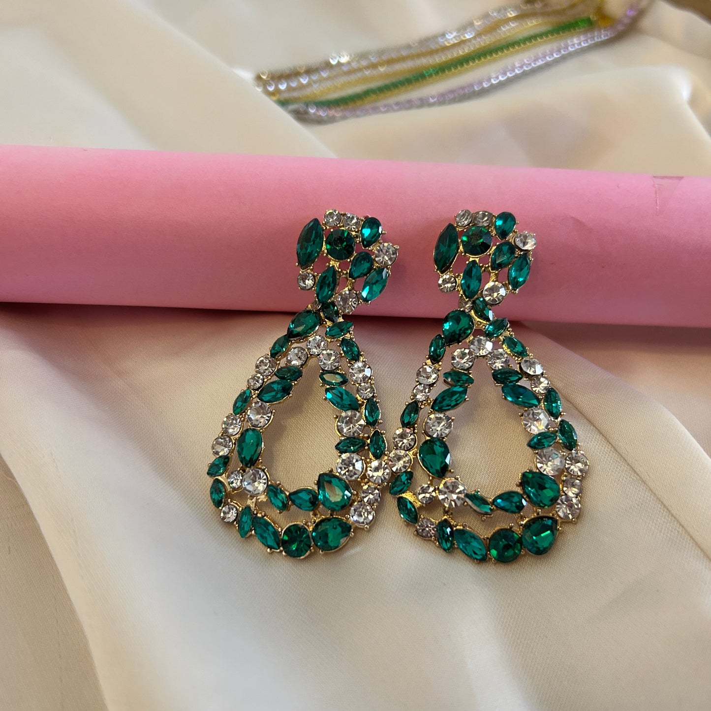 Emerald Aura Statement Earrings