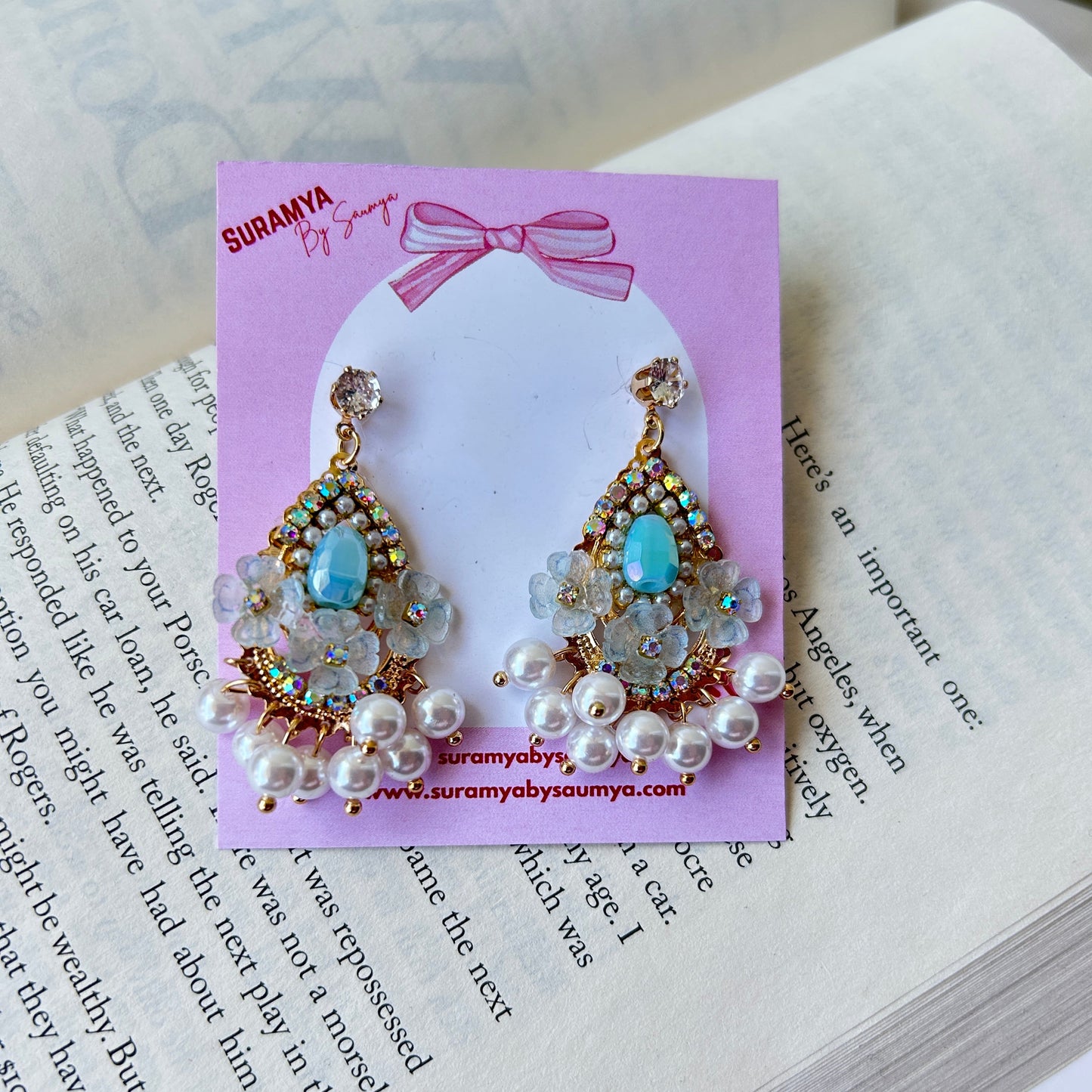 Mermaid Mother of Pearl Earrings (blue)