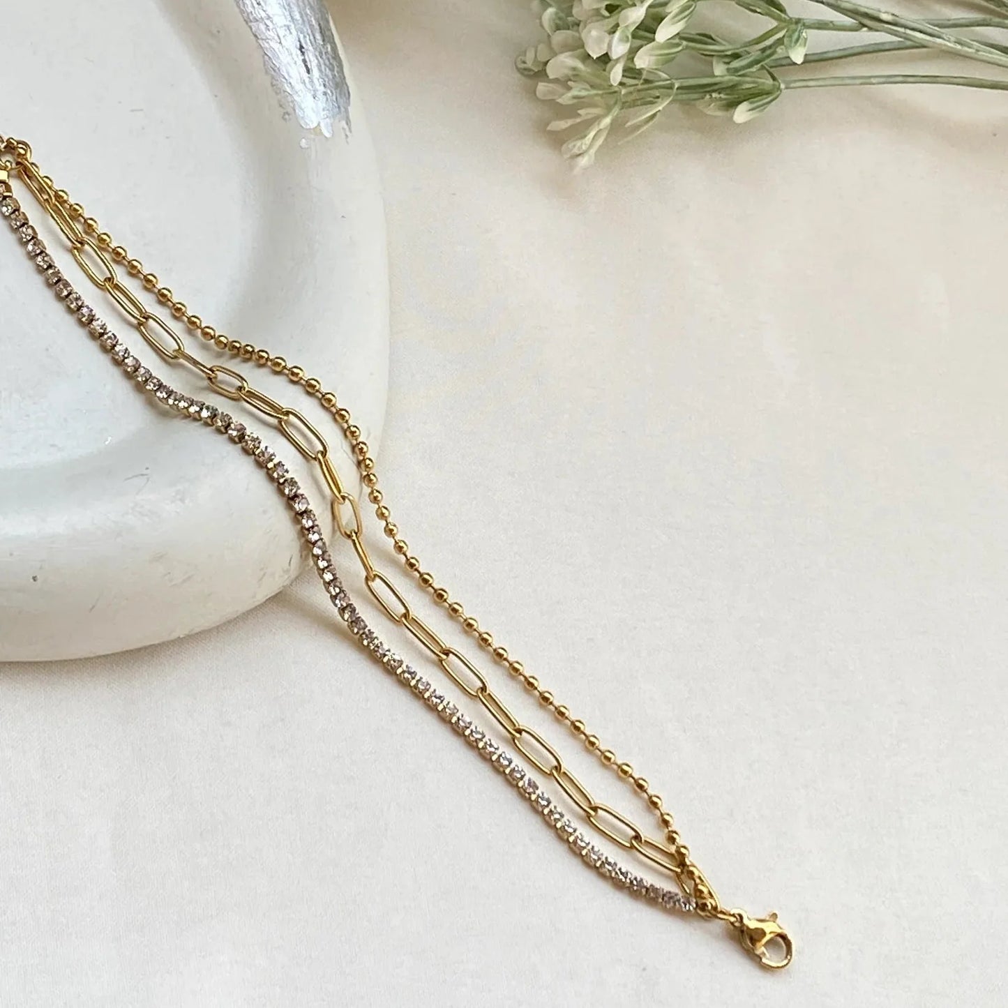 Triple Luxe Tennis Bracelet