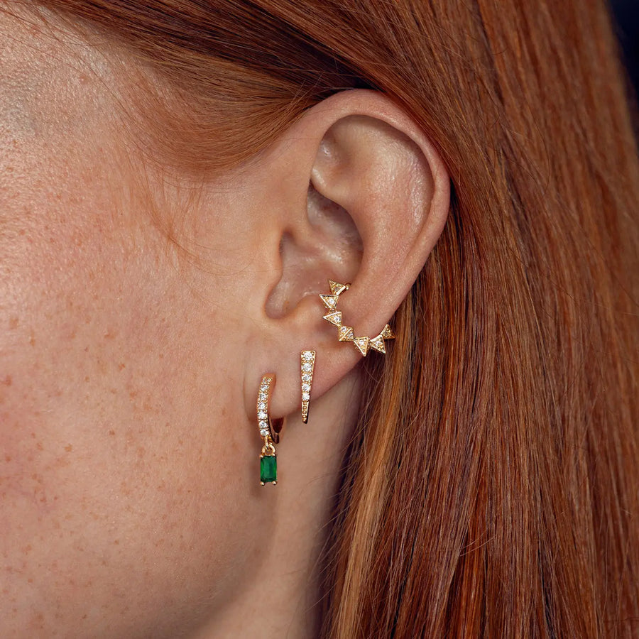 Luna - Emerald Diamond Sunshine Earrings