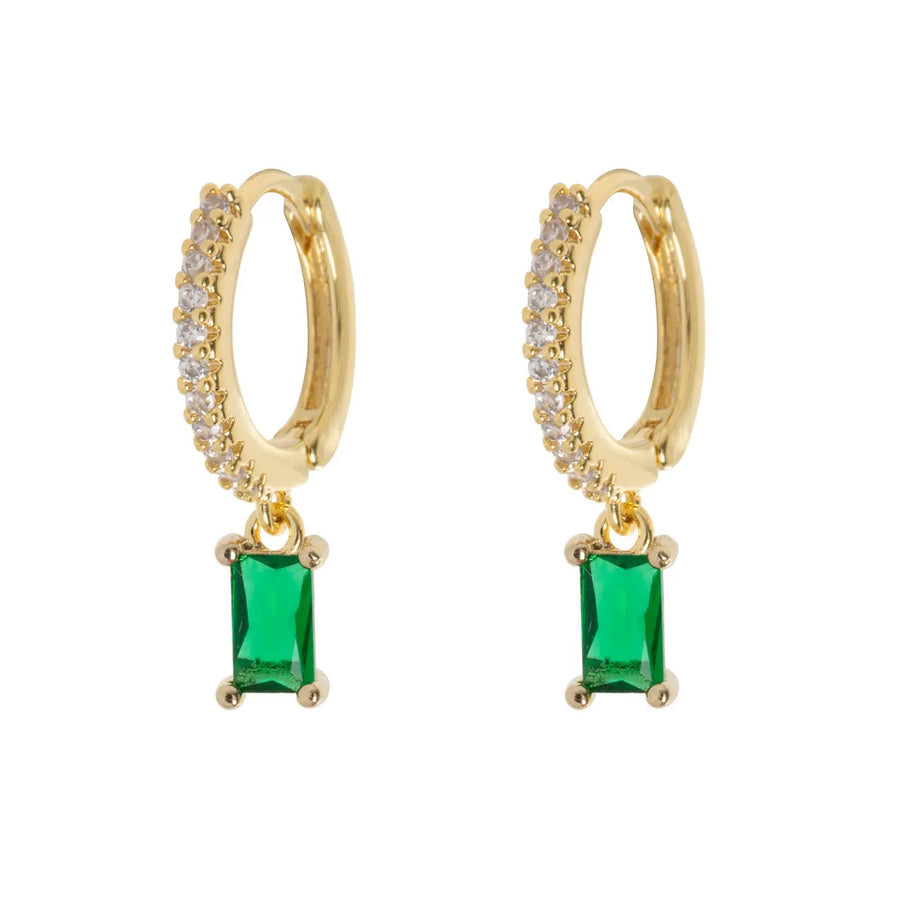 Luna - Emerald Diamond Sunshine Earrings