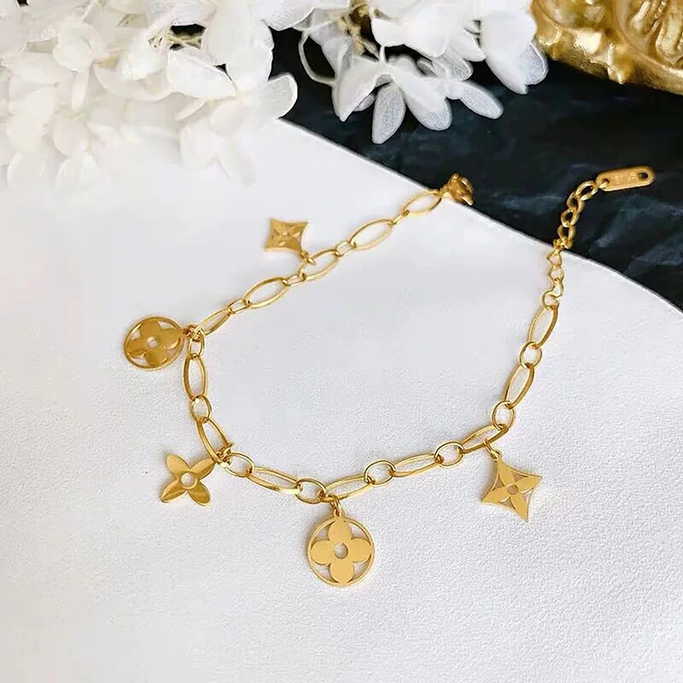 Four Leaf Clover Charm Bracelet