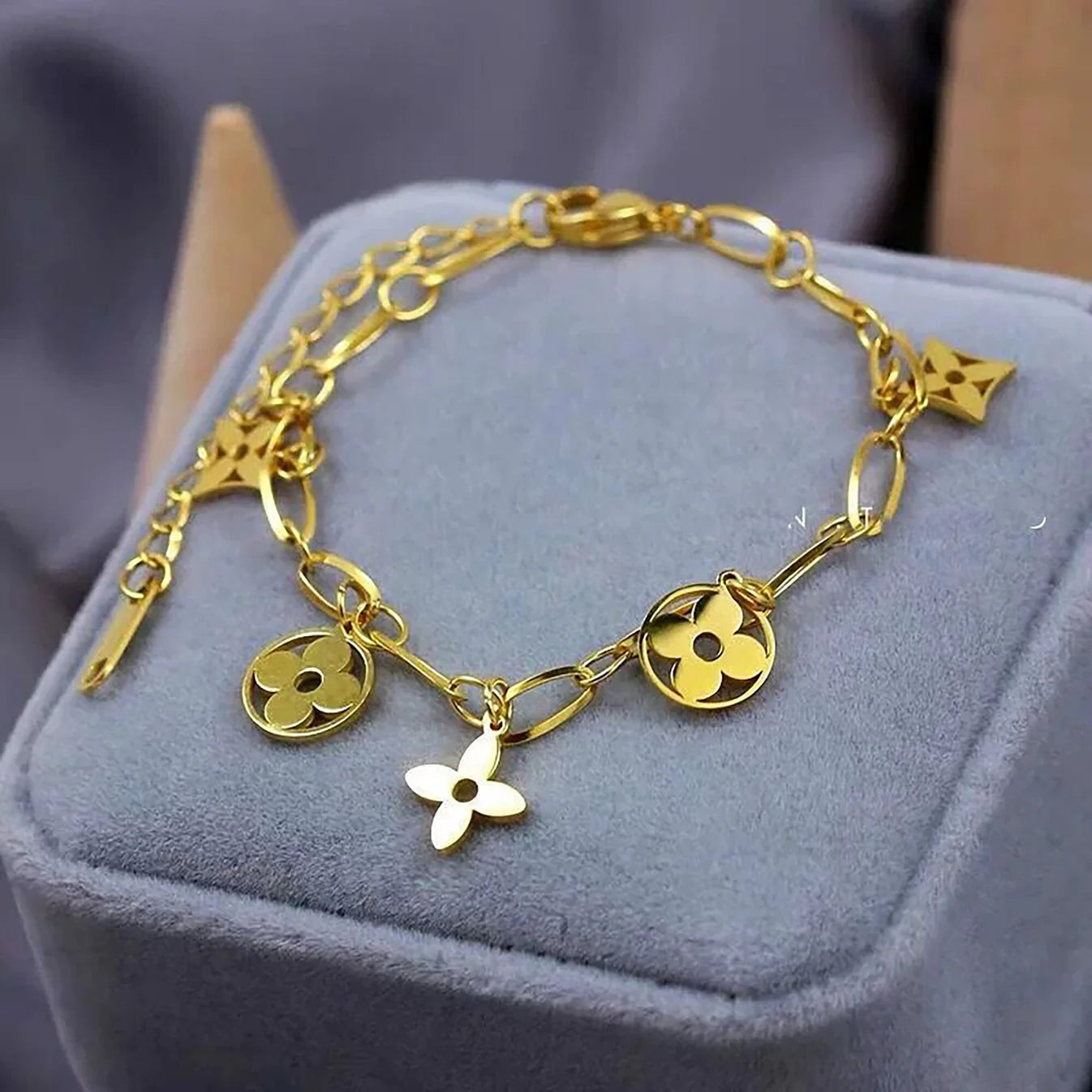Four Leaf Clover Charm Bracelet