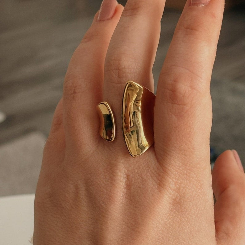 Gold Plated Abstract Ring