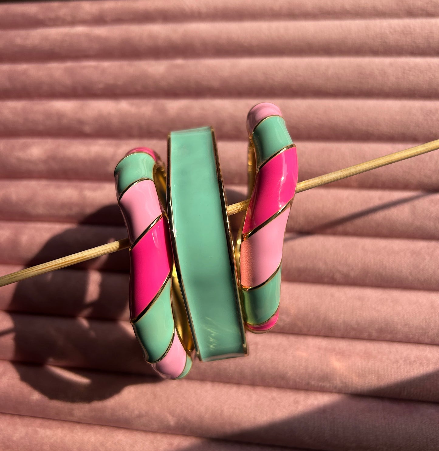 Candy floss Vintage Bangle Stack