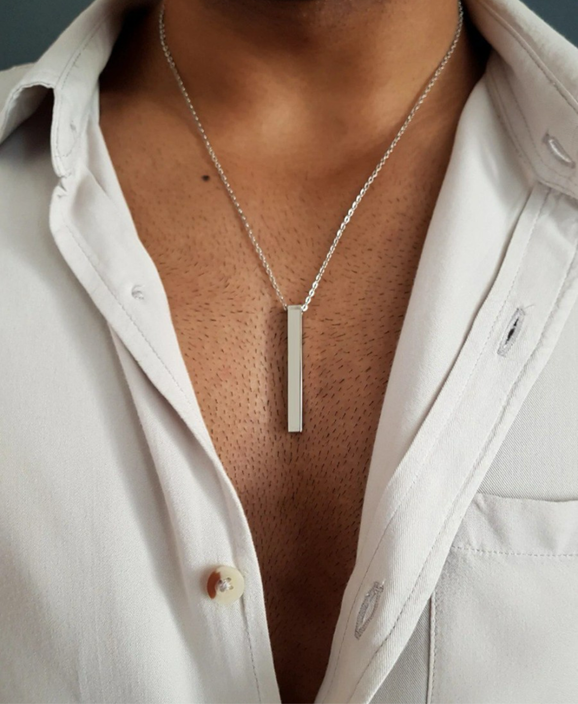 Men’s 3D Bar Pendant