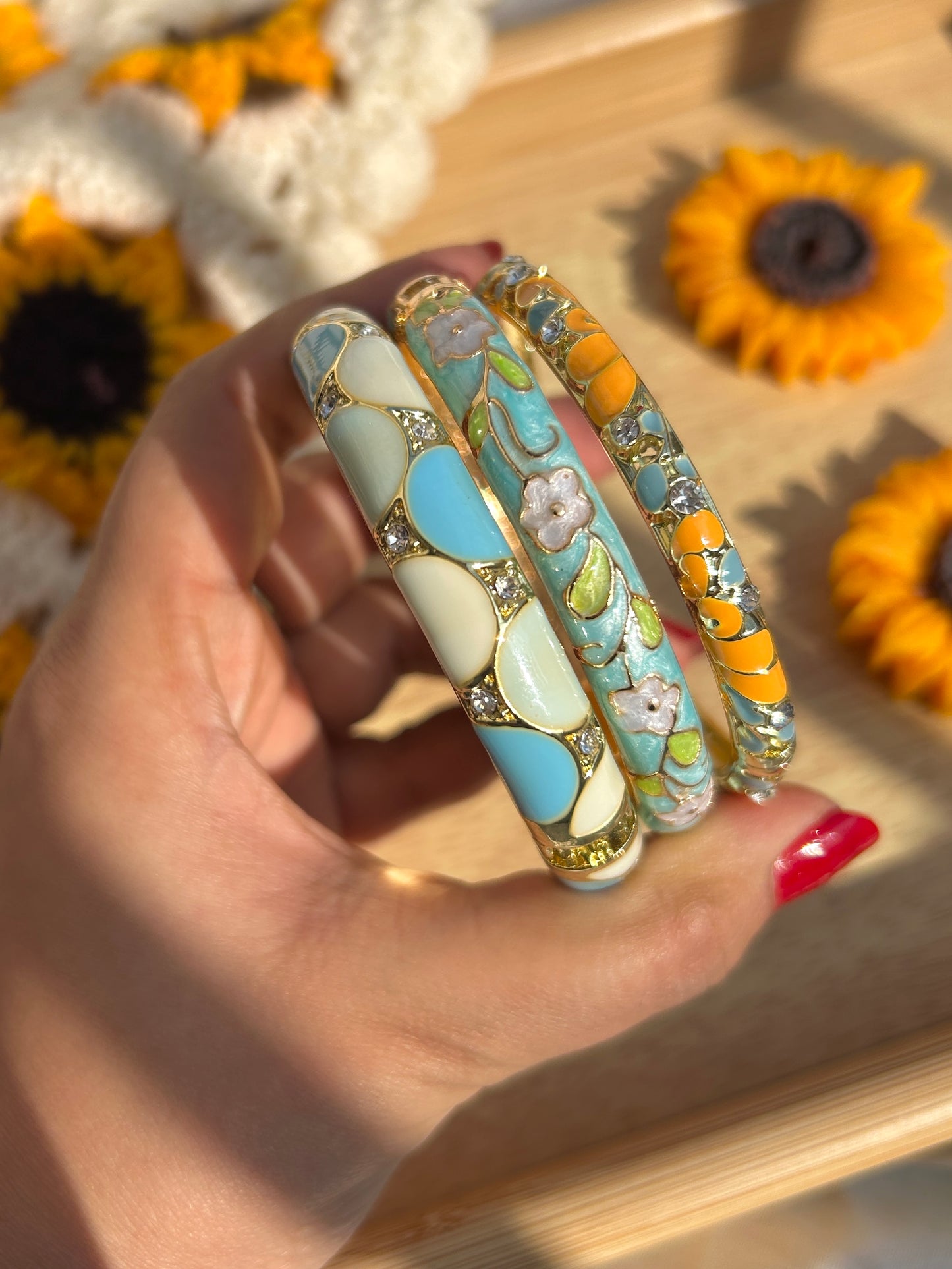 Azure Bloom Stack (set of 3)
