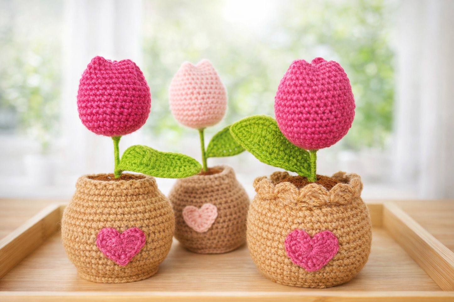 Forever tulip heart pots
