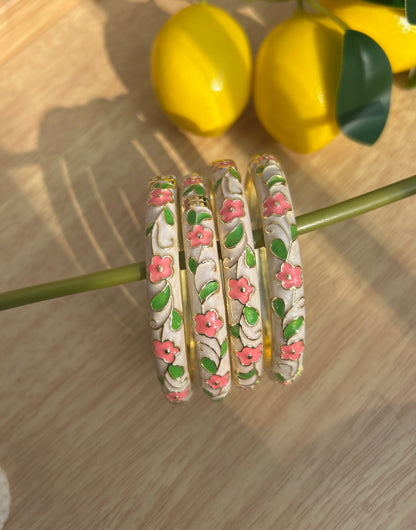 Cream floral Vintage Bangle (each bangle)