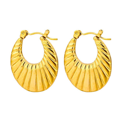 Textured Shell Hoop Earrings