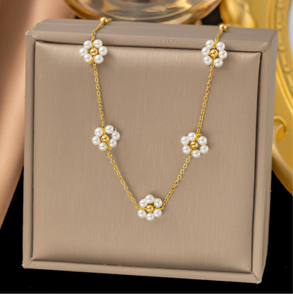 White floral necklace
