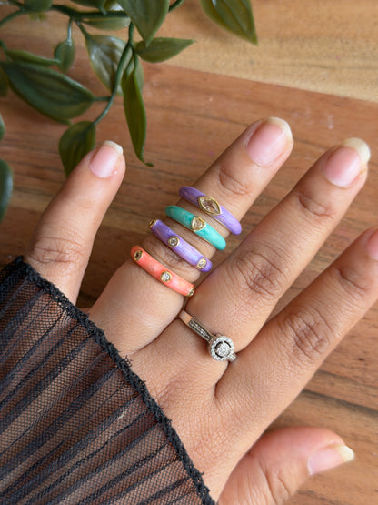 Dainty Enamel Rings