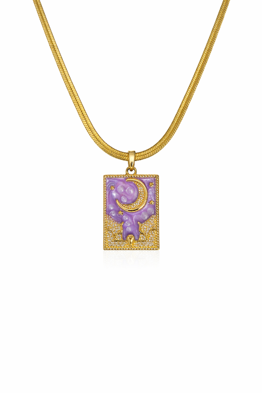 Midnight Forest Enamel Necklace