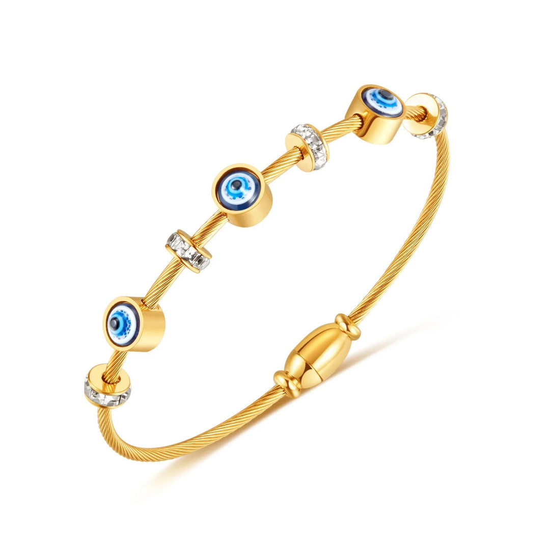 Evil Eye Gold Magnetic Bracelet