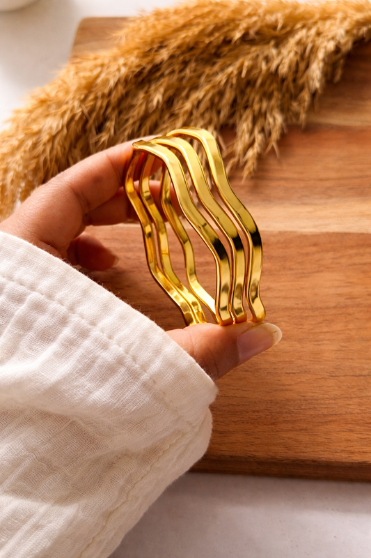 Golden Silhouette Bangle (Set of 3)