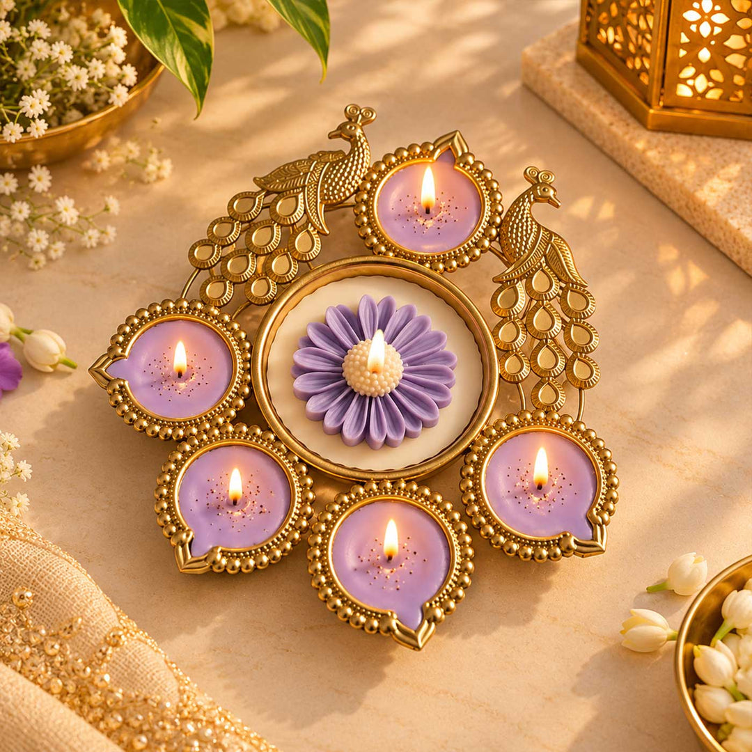 Peacock Urli Oud Scented Candle
