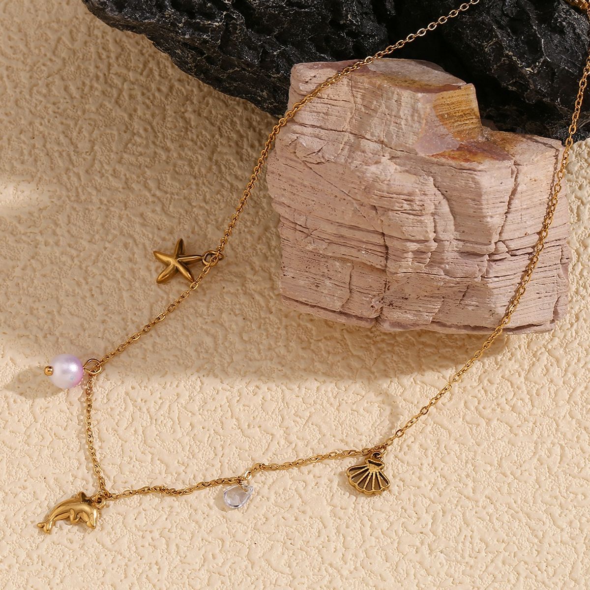 Star Dolphin Fish Charm Necklace