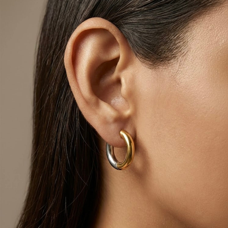 Medusa Mixed Metal Hoops
