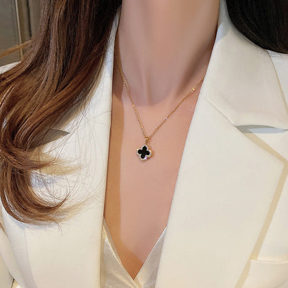 Reversible Clover Leaf Pendant Necklace