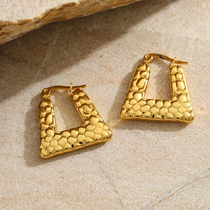 Chunky Textured Gold Mini Hoops