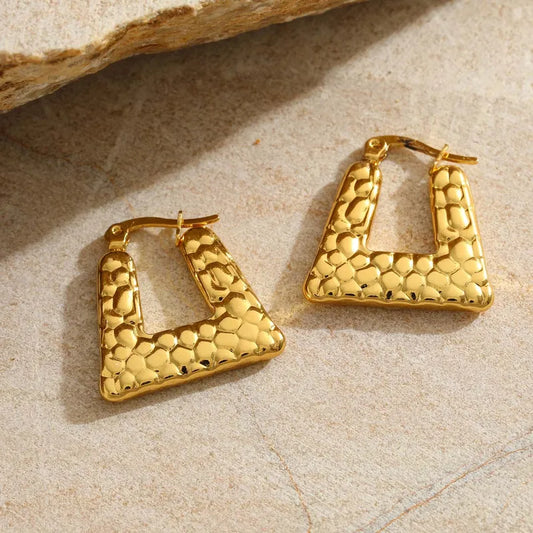 Chunky Textured Gold Mini Hoops
