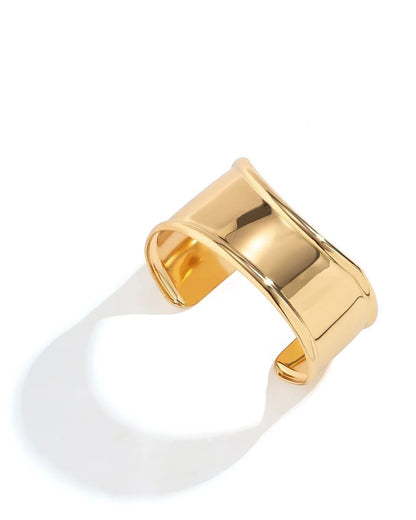 Curved Gold Cuff Bangle
