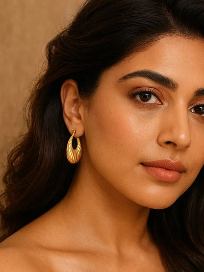 Textured Shell Hoop Earrings