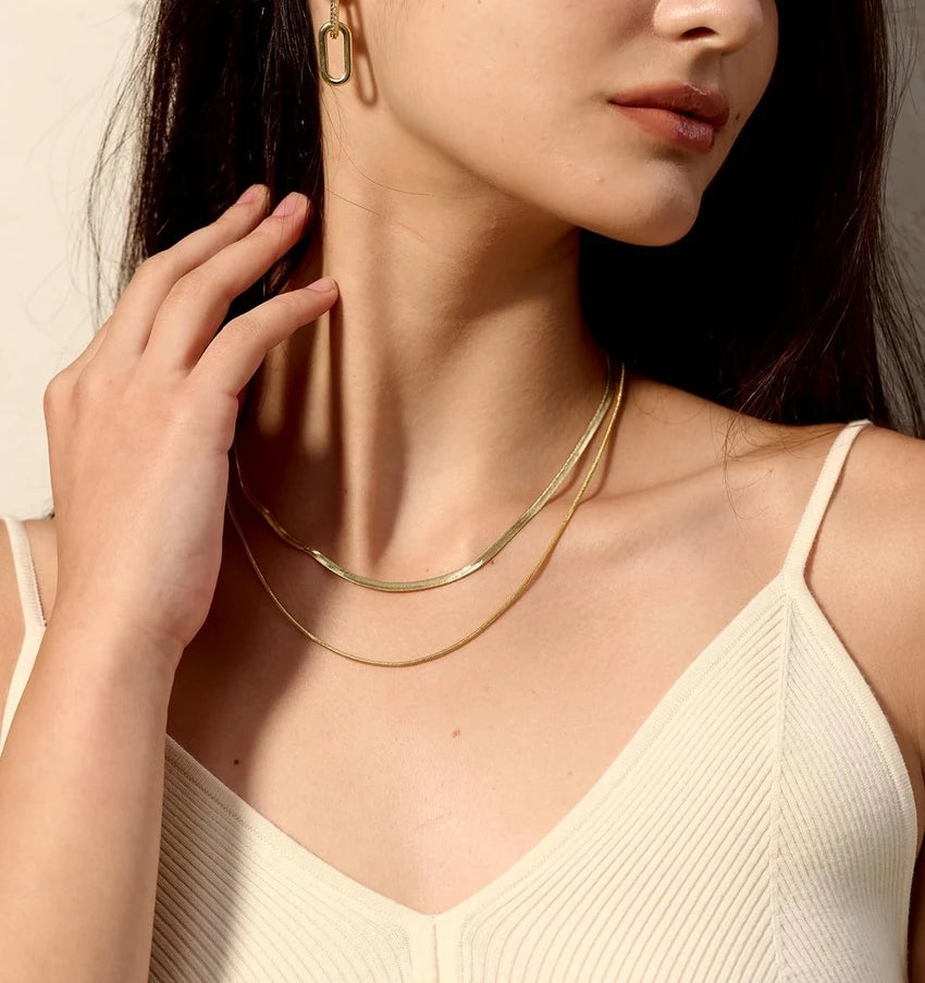 Double Layer Gold Plated Snake Chain