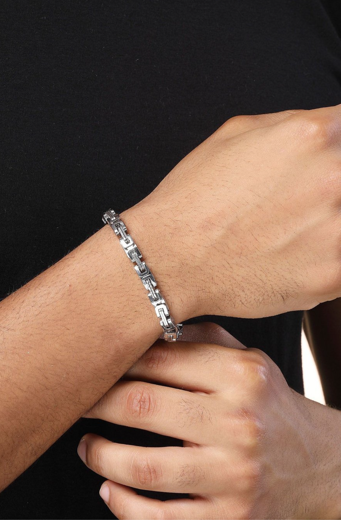 Braided Silver Chain Bracelet