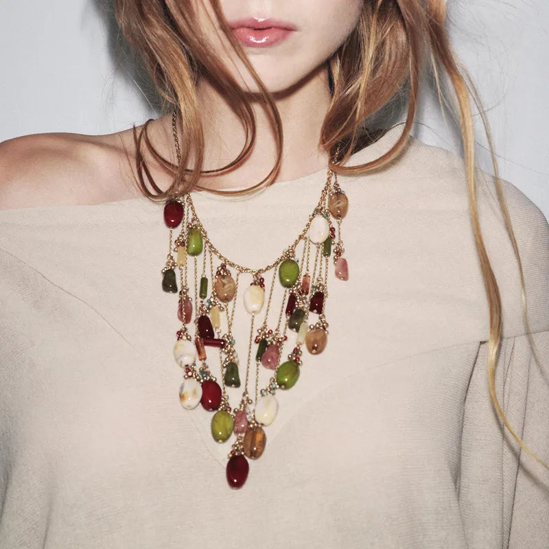 Boho Statement Waterfall Necklace
