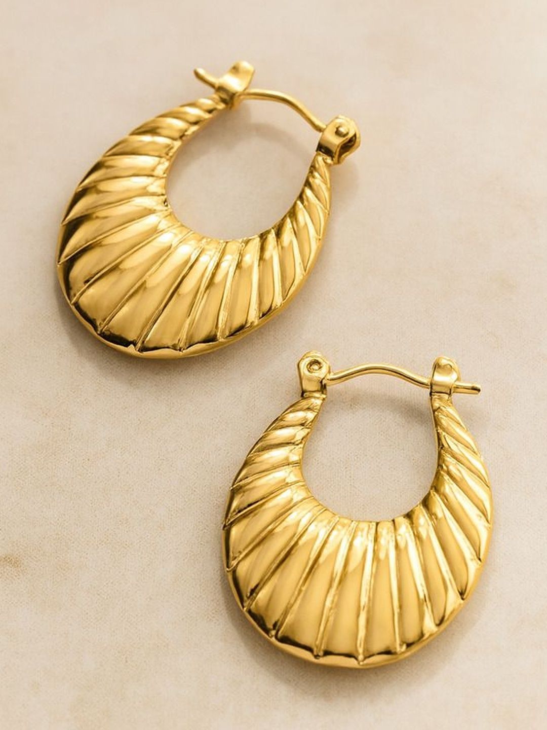 Textured Shell Hoop Earrings