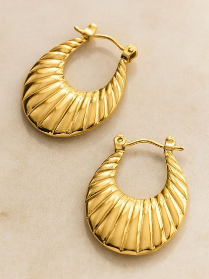Textured Shell Hoop Earrings