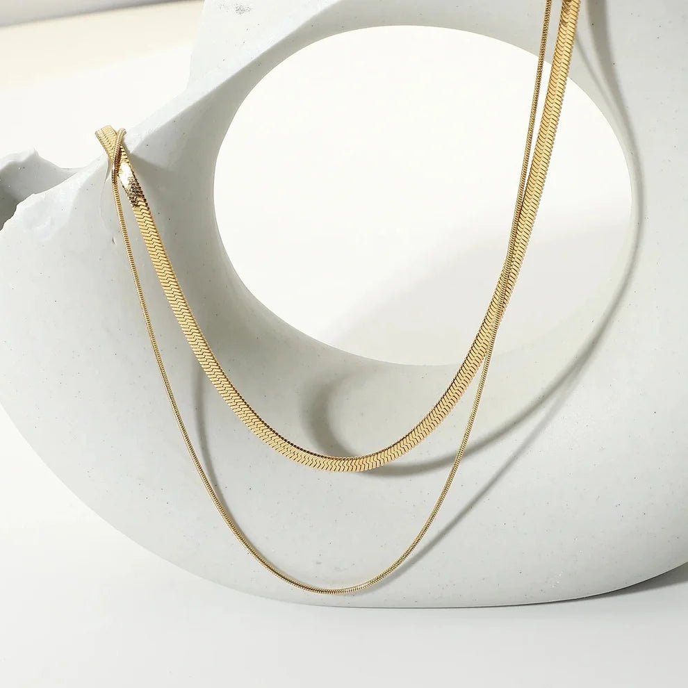 Double Layer Gold Plated Snake Chain