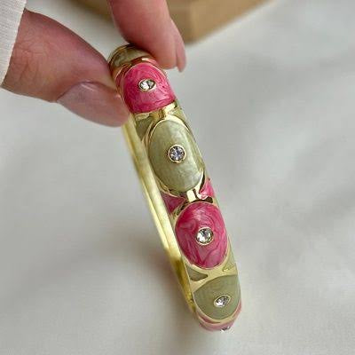 Yellow & Pink Broad Vintage Bangle (Pack of 1)