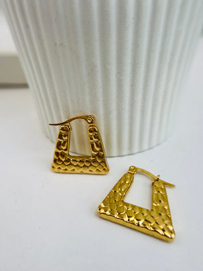 Chunky Textured Gold Mini Hoops