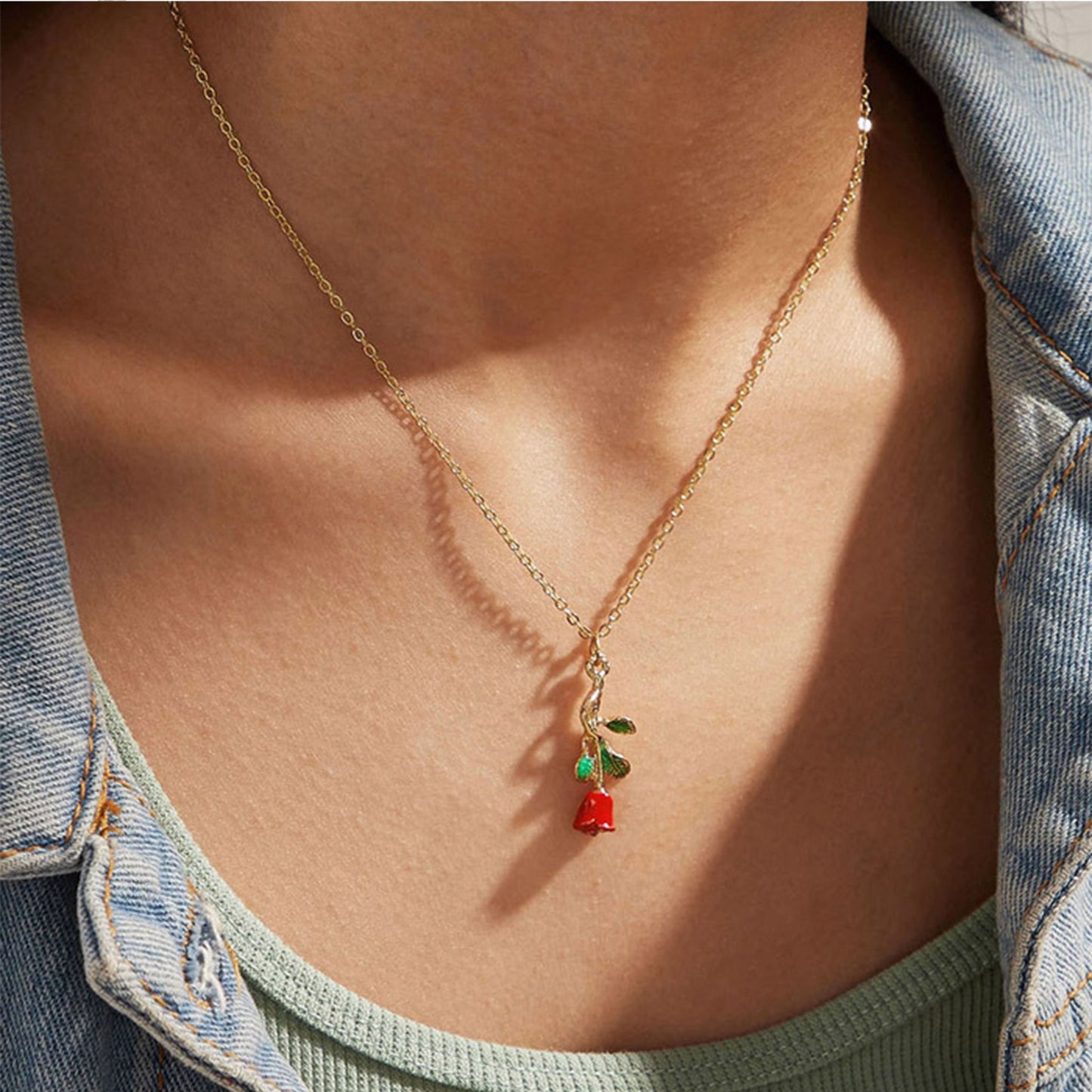 Falling Rose Pendant
