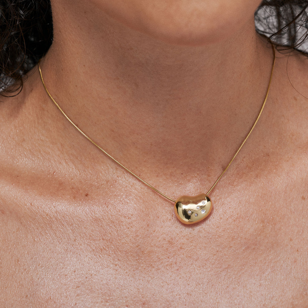 Akriti - Diamond Bean Studded Necklace