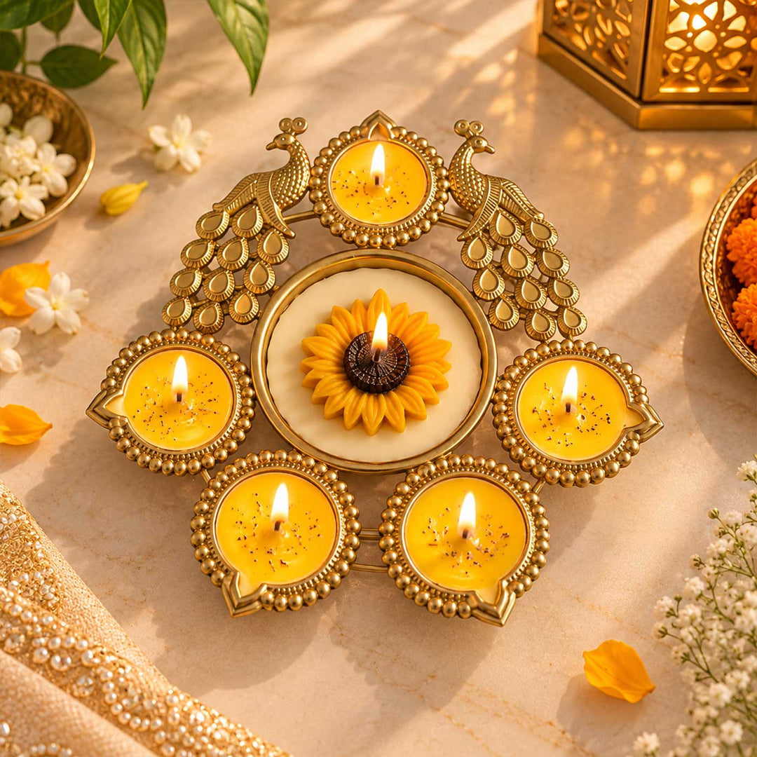 Peacock Urli Oud Scented Candle