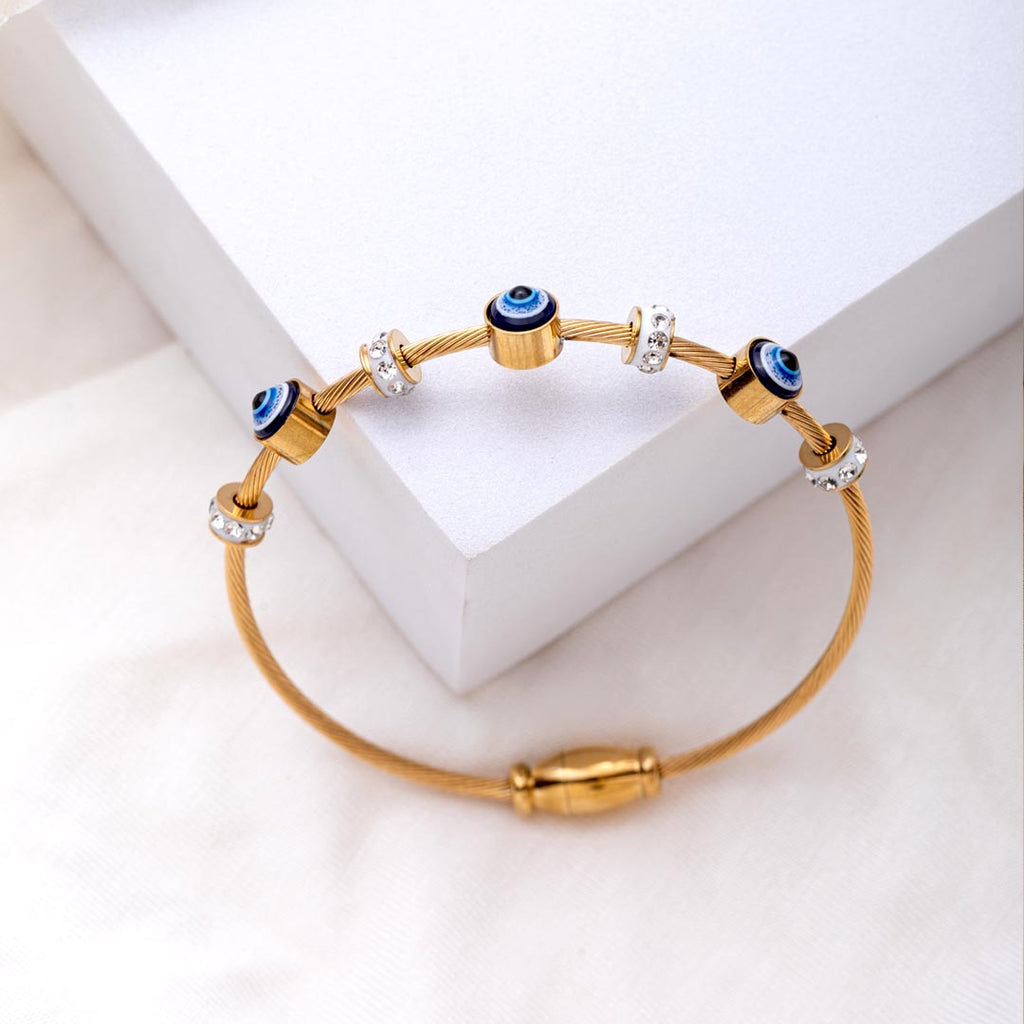 Evil Eye Gold Magnetic Bracelet