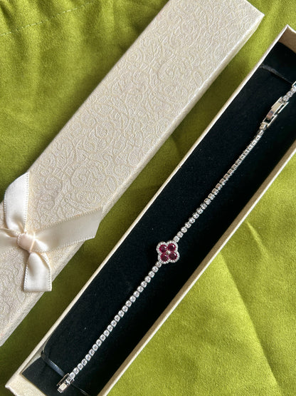 The Ruby Clover Tennis Bracelet