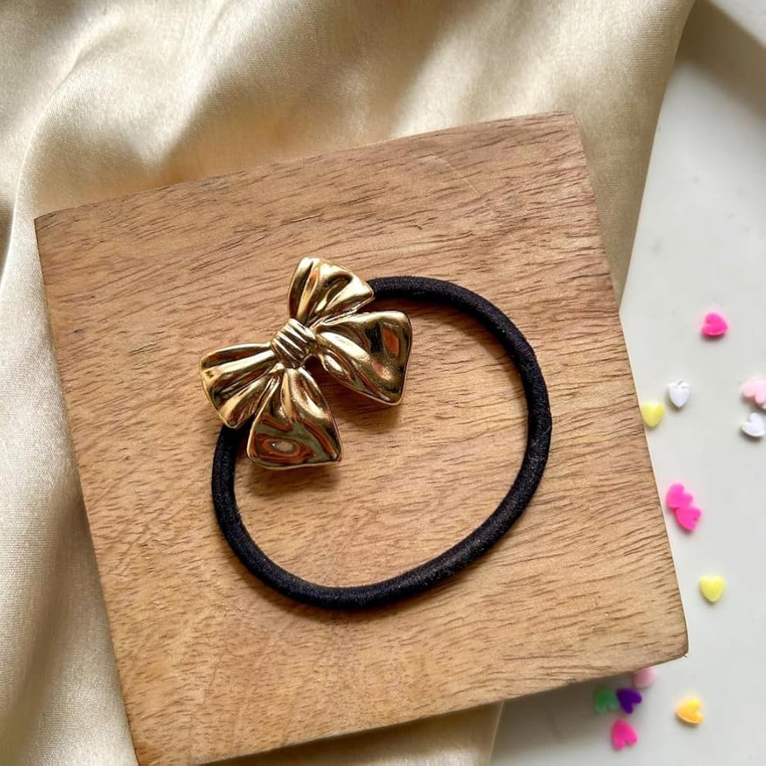 Bow Gold Plated Pony Cuff