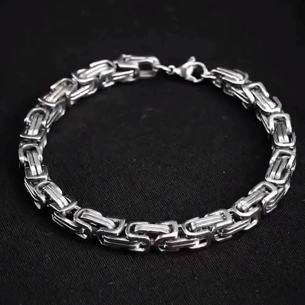 Braided Silver Chain Bracelet