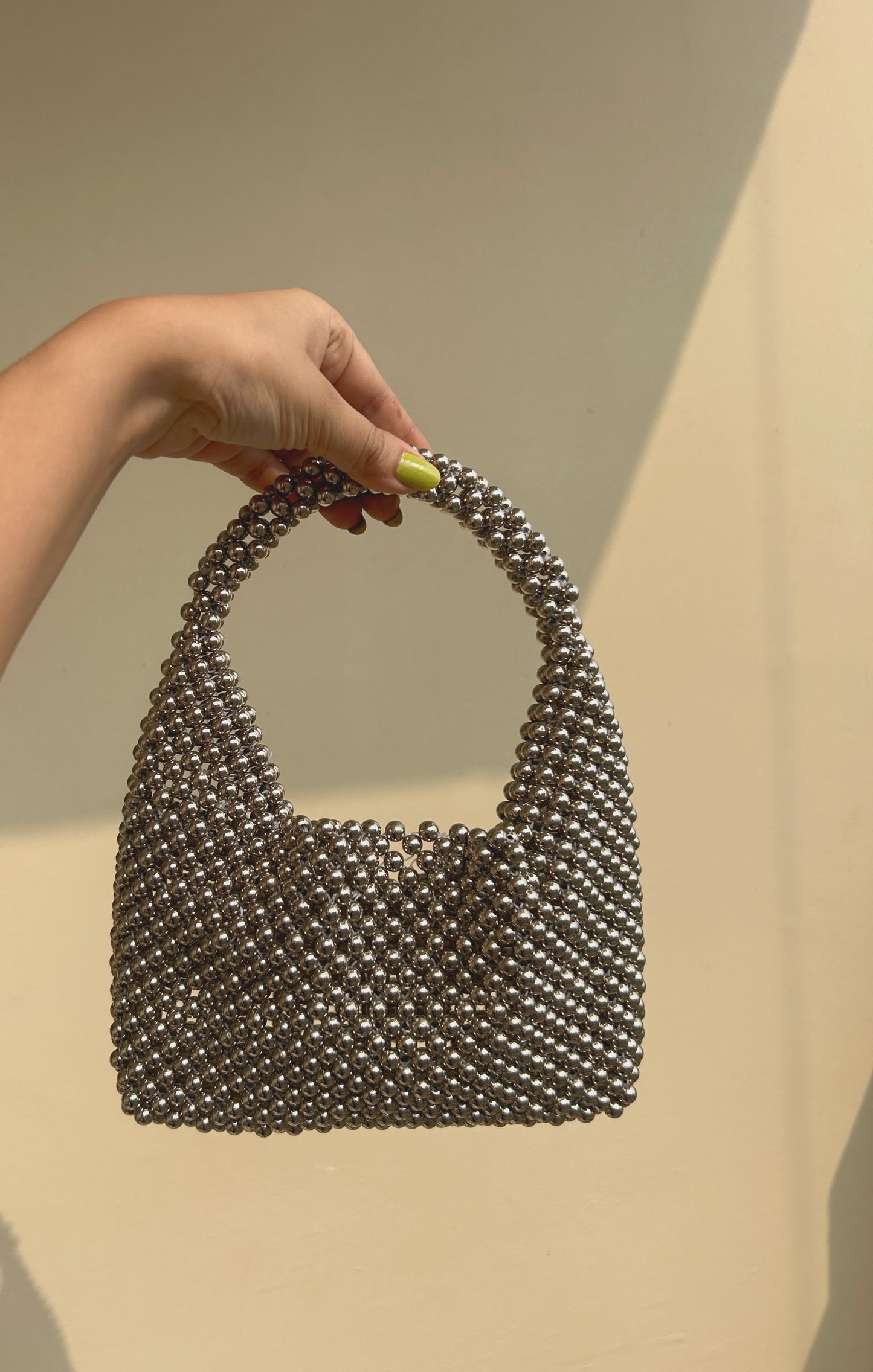 Statement Silver Crystal Bag