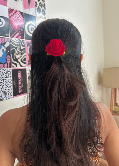 Red Rose Hair Tie