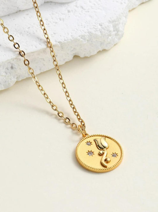Golden Bloom Rose Necklace