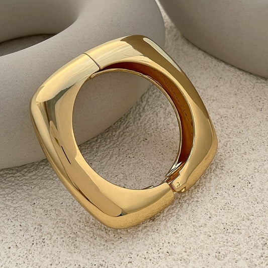 Square Gold Cuff Bracelet